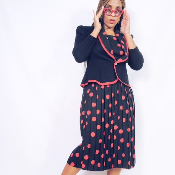 Vintage Dresses & Skirts - Polka Dot Skirt Set